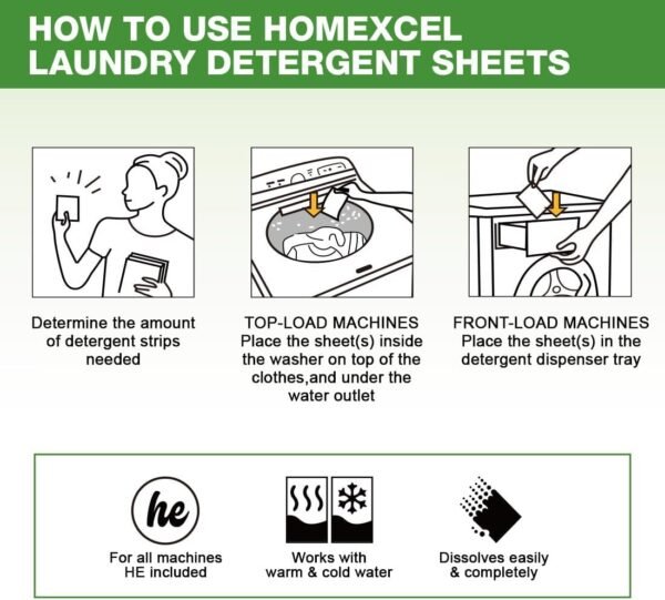 61wtLrVYPpL._AC_SL1100_ HOMEXCEL Laundry Detergent Sheets Review Eco-Friendly Cleaning with Fresh Scent Innovation