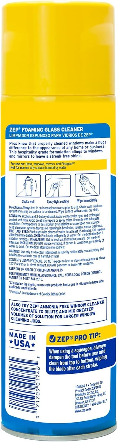 71daMKemluL._AC_SL1500_ Zep Foaming Glass Cleaner Review Uncovers Powerful Streak-Free Shine on Windows Plexiglass